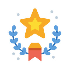 Golden Star Award with Laurel Wreath Illustration