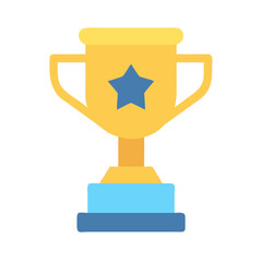 Gold Trophy with Star, Achievement and Award Concept