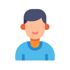 Colorful Avatar Icon of a Young Man Illustration