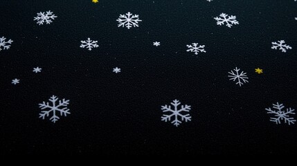 Winter Snowflakes Dark Background.