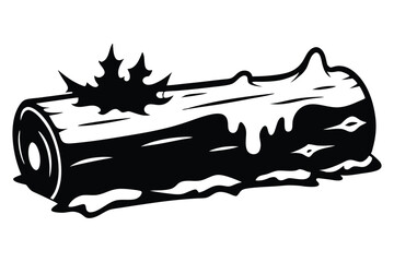 A stylized black log with a pointed leaf detail defines nature beautifully