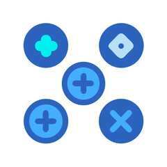 Game Controller Buttons Icon in Blue and Cyan