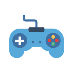 Blue Game Controller Icon on Black Background