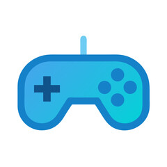 Blue Retro Game Controller Icon on Black Background
