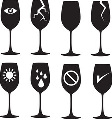 this is  box fragile line icon vector illustration set.