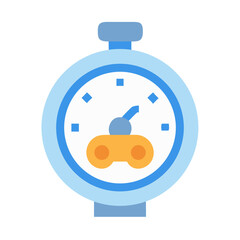 Obraz premium Blue Stopwatch with Game Controller, Time for Gaming