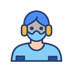 Person in Protective Gear Icon - Illustration