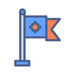 Blue flag illustration with modern minimalist geometric design