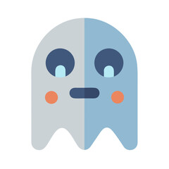 Cute ghost icon illustration on a black background