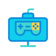 Retro Console Icon on Black Background for Games