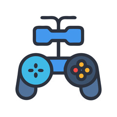 Gamepad icon for gaming console on black background