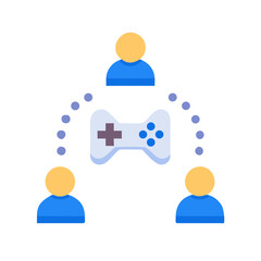 Online Multiplayer Gaming Connection Icon Design Illustration