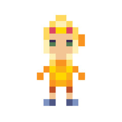 Pixel Art Girl Character for Games and Animation