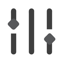Audio Equalizer Sliders in Gray, UI Sound Control