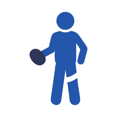 Man with Rugby Ball Stick Figure Illustration