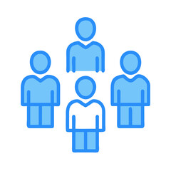 Team Hierarchy Icon: Leader, Manager, and Employees