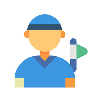 recommend clip art: Golf Caddie Icon: Flat Vector Illustration on Black