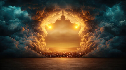 Fiery structure halo abstract background image