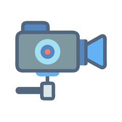 Retro Video Camera Icon for Film and Video