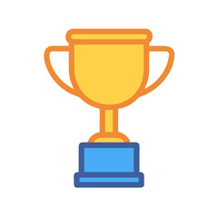 Illustration of gold trophy prize cup on black background