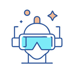 Virtual Reality Headset Icon in Minimalist Style