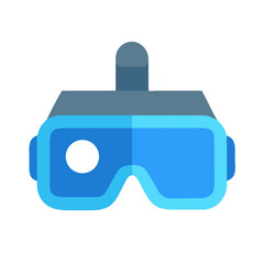 Blue Virtual Reality Headset Icon on Black Background