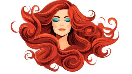 Professional Fashion Woman with Long Wavy Luxuriant Stylized Hair Portrait