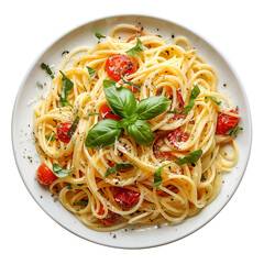pasta in bowl on transparent background