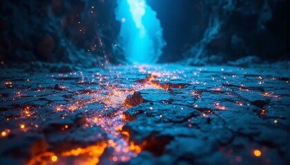 Cosmic Erosion: Galactic Dust Patterns Swirl Across Cracked Concrete Surface