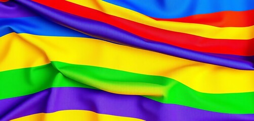 Vibrant rainbow textile, LGBT flag fabric texture, vibrant colors, equality