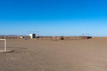 A rodeo arena in the new Mexico desert