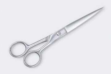 Obraz premium This object displays a pair of stainless steel scissors with sharp, precise blades.
