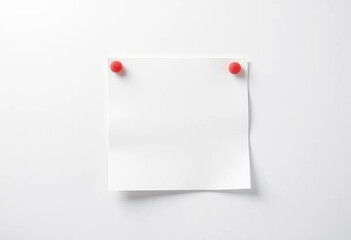 White blank sticky note on a white background, ready for your message,  planning,  message