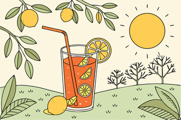 24 orange juice, citrus, lemon, glass, drink, refreshing, summer, bright, vibrant, background