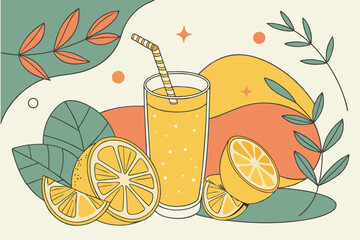 24 orange juice, citrus, lemon, glass, drink, refreshing, summer, bright, vibrant, background
