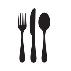 Black Cutlery Silhouettes – Fork, Knife, Spoon Clipart | Elegant Kitchen Utensil SVG