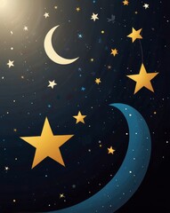 Naklejka premium moon and stars