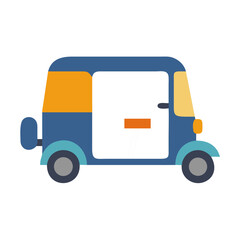 Fototapeta premium Stylized illustration of a blue auto rickshaw vehicle