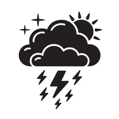 Black Vector Silhouettes of Clouds — Fluffy, Puffy, and Stormy Sky Shapes