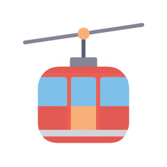 Simple icon design of a cable car