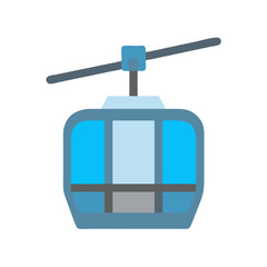 Blue and Gray Gondola Vector Illustration on Black Background