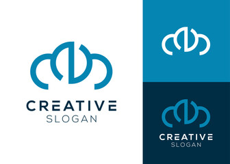 N cloud logo. Letter N with cloud modern logo design for technology