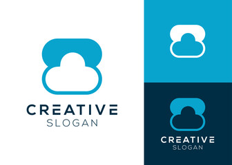 B cloud logo. Letter B with cloud modern logo design for technology