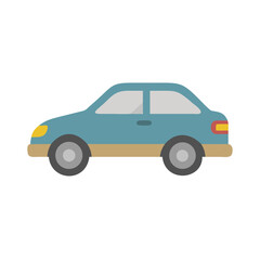 Simple Blue Sedan Car Illustration on Black Background