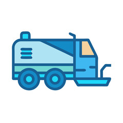 Obraz premium Ice resurfacer icon on black background, vector illustration