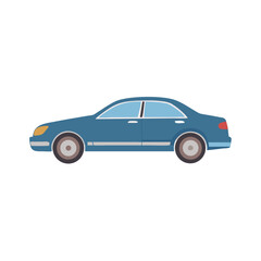 Fototapeta premium Blue car vector illustration on black background
