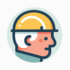 Fototapeta premium elderly builder wearing a safety helmet in a circular design 