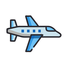 Airplane vector icon on black background design element