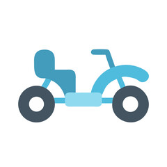 Blue four-wheel ATV vector illustration on black background