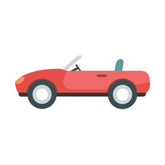 Red Convertible Car Vector Illustration On Black Background